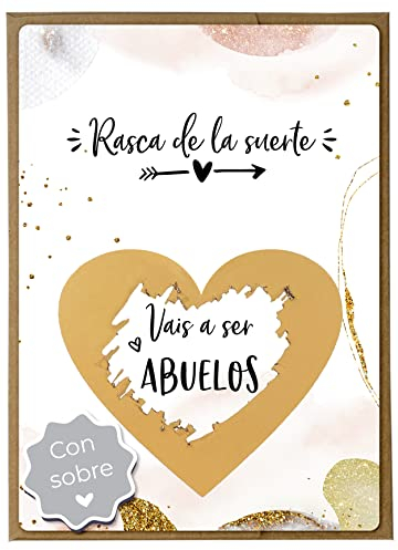 Joli Coon Tarjeta de rascar Vais a ser abuelos con sobre - Anunciar embarazo abuelos