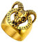 U7 Wikinger Schädel Ziegenkopf Ringe für Männer 18k vergoldet Statement Ring Biker Hip Hop Roker Viking Rune Loon Schwarz Ringe Modeschmuck Accessoire für Vater Ehemann(Ring Größe 69)