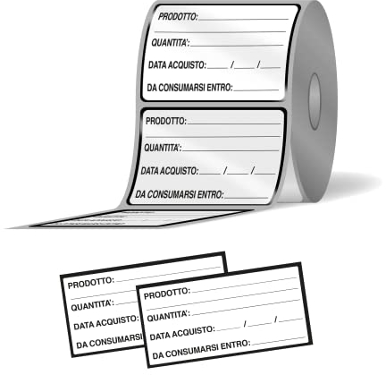 Etichette Alimenti Haccp Italiano Prestampate – 700 Etichette Adesive 22x50mm Personalizzabili per Alimentari da Congelatore – Etichetta Scadenza Contenitori di Alimenti