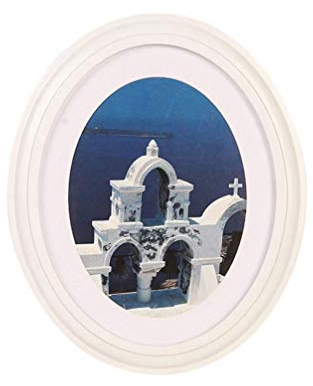 Artibetter 7-Zoll-Holz-Oval-Bilderrahmen Klassischer Wandbehang Dekorativer Bilderrahmen Mit Nahtlosem Nagel Nagel Für Schlafzimmerdekoration 1 Stück (Weiß Die Glasoberfläche Nicht