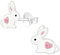 The Rose & Silver Company Women Girls 925 Sterling Silver Pink Crystal Bunny Rabbit Stud Earrings