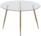 MOG CASA Mesa de Comedor Fija Redonda Corin | 120 x 120 x 75 cm | Ideal para Cocina o Salón | Ideal para 4 a 6 Personas | Tablero de Cristal Transparente | Patas Metálicas en Imitación Madera