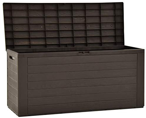 Garden chest brown 116x44x55 cm