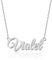 UMAGICBOX Personalized Silver Name Necklace Violet - Customizable Engraved Stainless Steel Pendant for Women - Unique Gift for Birthdays, Anniversaries, Graduations, and Valentine's Day