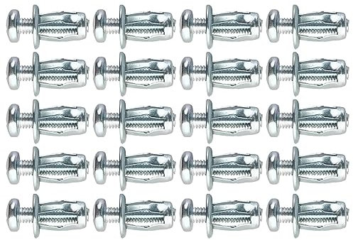 perfk 20 Pezzi Kit Di Bulloni E Dadi, Vite Petalo Jack Dadi Forte Tenacità Installazione a Parete Strumento Di Fissaggio Vite Dado Espansione per Calligrafia Fissaggio, 6x25 Mm