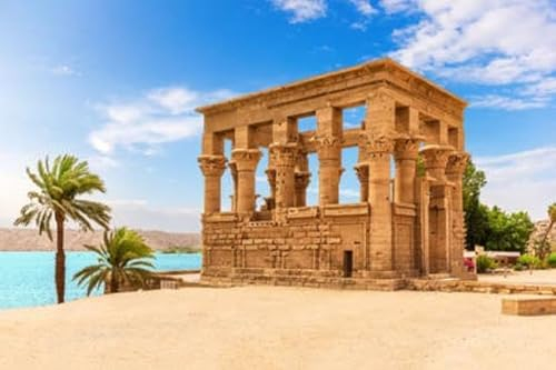 Poster-Bild 60 x 40 cm: Trajans-Kiosk auf der Insel Philae im Nil, Assuan, Ägypten (179819041)