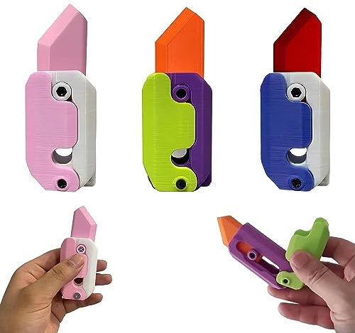 3D Printing Fidget Knife Toy, 3 Pieces Fidget Toy Adults Gravity Toy Knife, Fidget Toys Sensory Toys Anxiety Stress Relief Toy for ADHD, ADD, Autism, Adults and Teen