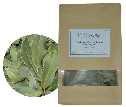 Feuilles entières de Laurier sechées, non traités et naturelles, en provenance du Portugal - 50gr
