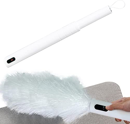 Kongou Plumero eléctrico | Plumero eléctrico 360 Plumero Giratorio Plumero | Cepillo de Plumero con Poste de extensión Aspirador de Mano 3 en 1 para Muebles, Ventilador de Techo