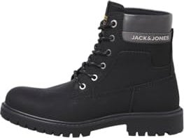 JACK & JONES Jfwfinius Pu Nubuck Boot, Stivali Uomo, Logo con Dettagli Antracite, 44 EU