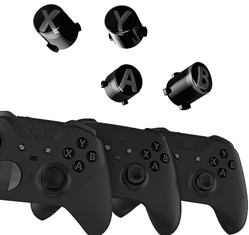 eXtremeRate ABXY Tasten für Xbox Elite Controller Serie 2, Elite Serie 1 Ersatzteile, Dreifarbige Aktionstasten für Xbox Series X/S, für Xbox One S/X Controller, Schwarz & Transparent & Klassisch Grau