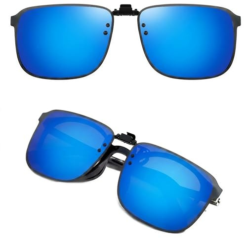 CREYESTAL Polarisiert Sonnenbrillen Aufsatz Brille, Sonnenbrille Clip, Anhebbar und Ultraleicht, Herren, Damen 100% UV400