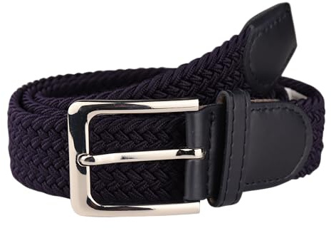 MIRROSI® Flechtgürtel Elastischer Stoffgürtel Flechtgürtel für Damen und Herren (3,5CM Breit, Atemungsaktiv, Super Weich) Geflochtener Stretchgürtel Dehnbarer Gürtel UNISEX (Navy 120cm)