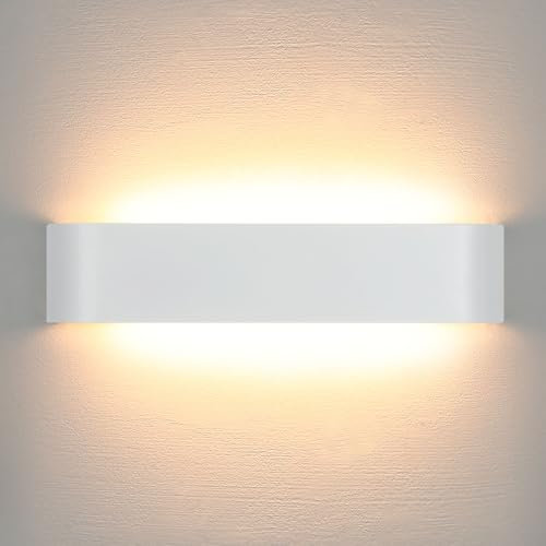 Lightsjoy 18W 40CM Wandleuchte Innen LED Wandlampe Weiss Up and Down Moderne Wandbeleuchtung Wandlicht Belechtung Flurlampe Flur für Schlafzimmer Korridor Wohnzimmer Treppe usw Warmweiss