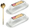 Butterdose aus Edelstahl, 13,5 cm, goldfarben und transparent, 2 Stück