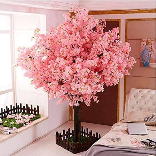 Qiang Künstlicher Kirschblütenbaum,Künstlicher Sakura-Baum, Lebensechte Blätter Und Echte Holzstiele,Atemberaubende Nachbildung Einer Pflanze Für Inneneinrichtung,Round-3m*3m