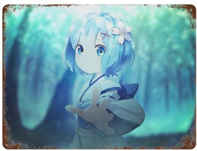 FUCIIhUUN Anime Re-ZERO - Beginnendes Leben in einer anderen Welt, Rem-Poster, Wanddekoration, Kunst, Metallblech-Poster, moderne Heimdekoration, Kunst, Metallposter, Hausbar, Ladendekorationen,
