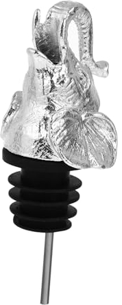 Alipis Wine Pourer Aerator Elephant Head Shape Stainless Steel Stopper Decanter Air Diffuser Spout for Beverage Bottle (Silver)