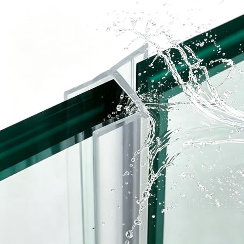 Transparent Silicone Rubber Seal Strip for Glass Doors, 2m Length, Anti Aging Framed Shower Door Bottom Seal Strip aterproof & Anti-Aging Replacement (6mm)