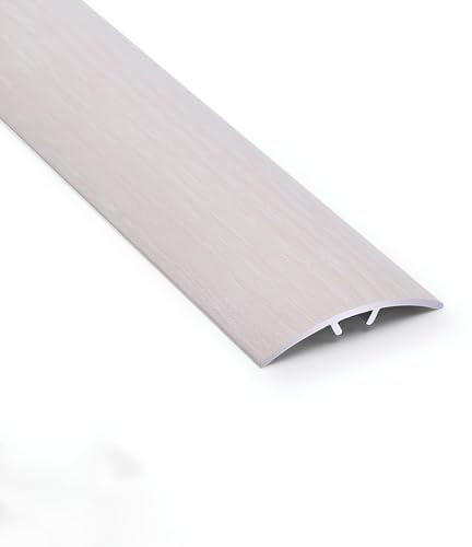 Barre De Seuil Incurvée, Profilé De Transition, Bande De Protection, 1 Pièce - Rail De Transition Pour Sols, Bande De Transition En Grain De Bois, Aluminium Anodisé Baguette Recouvrement(White maple,4