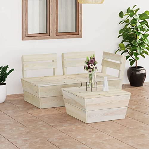 Iiaky 3-TLG. Garten-Paletten-Lounge-Set Imprägniertes Fichtenholz Gartenlounge Outdoor MöBelsets Outdoor Sitzgruppe Garten TerrassenmöBel 3063711