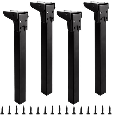 DAJAVE 4 Pcs Foldable Furniture Legs 30 cm / 12 Inch Coffee Table Legs Folding Metal Table Legs Furniture Replacement Feet for TV Cabinet, Coffee Table, Camping Table, Bed Table