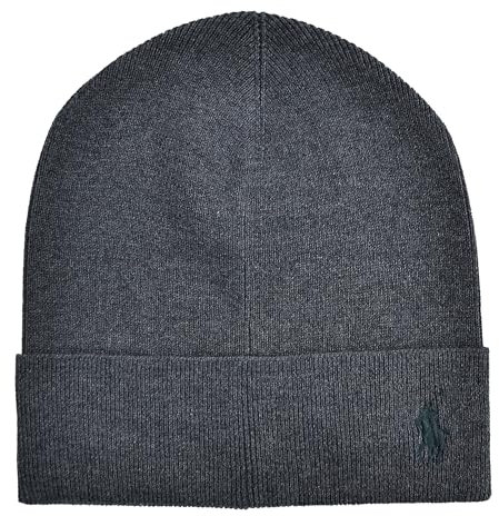 Ralph Lauren Mütze Beanie Light Weight Cotton Hat Baumwolle One Size Grau