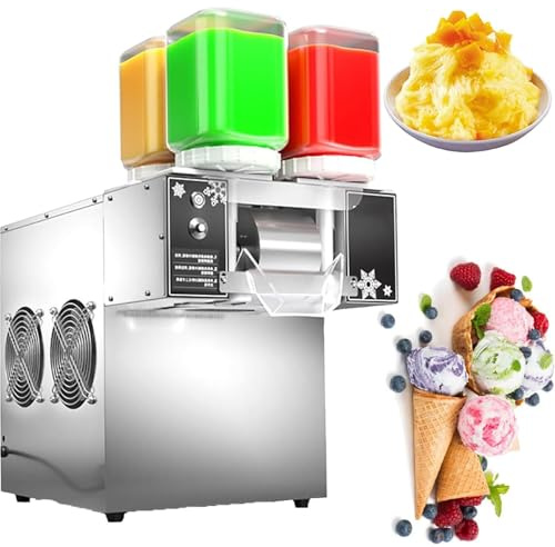 Macchina per fiocchi neve commerciale con touch screen, tritaghiaccio banco 265libbre/24ore, tritaghiaccio per coni neve, tritaghiaccio, per ristoranti, supermercati, snack bar, bar,1200W