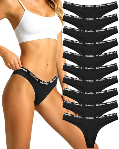Libella (Lot de 6 String Femme - Coton Couleurs Vives - Sexy Tangas - 3207