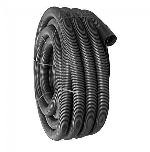 110mm x 50m Black Electrical Ducting with Coupling & Draw Cord | Durable polyethylene duct ideal for utilities and electrical runs