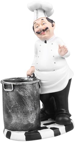 BESPORTBLE Kochfigur Aus Kunstharz Mini-koch Statue Dekoration Für Küche Oder Restaurant Eimerkoch Figur Langlebige Küchenkoch Skulptur