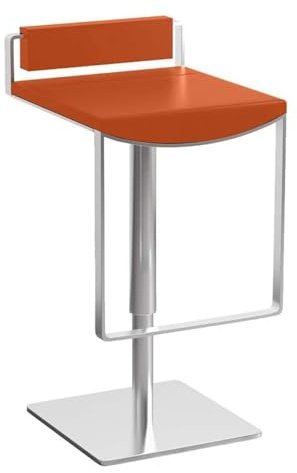 INFJMH Barstuhl Drehbarer Barhocker, nordischer höhenverstellbarer Stuhl mit Rückenlehne, Küchentheke, hoher Hocker, hydraulischer Hebehocker aus Metall for Islands Pub Esszimmer(Orange)