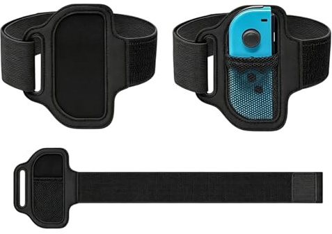 MNYXIS Beingurt kompatibel mit Nintendo Switch/Ring Fit Adventure & Switch Sports, Verstellbares Elastisches Beinband für Controller,Fitness Zubehör Ersatzgurt für Erwachsene & Kinder, Schwarz
