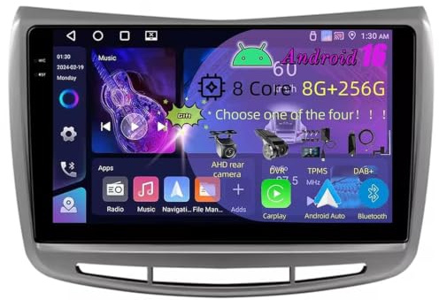 9 Pollici Doppio Din Android 16 Autoradio per Lancia Delta III 2009-2019 con Car Play Telecamera Posteriore Comandi al volante Bluetooth GPS FM Radio WIFI(C2 3+32G)
