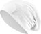 Jersey Baumwolle elastisches Long Slouch Beanie Unisex Herren Damen mit Strass Stern Steinen Mütze Heather in 35 (2) (White)