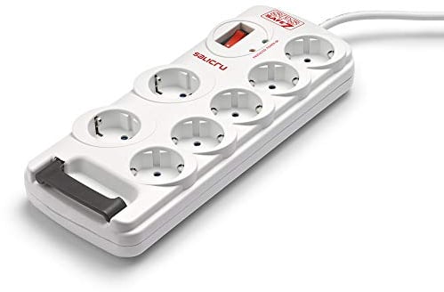 Regleta Salicru SPS SAFE 7 - Protectores eléctricos activos de última generación (7 Tomas Schuko)
