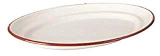 Ibili Bandeja Ovalada Bordeaux 25 CM, Stainless Steel, White/Red, 25x17x3 cm