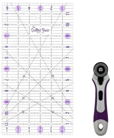 The Quilted Bear Violett Soft Grip Rollschneider, 28 mm, Kunststoff, 15,2 x 30,5 cm