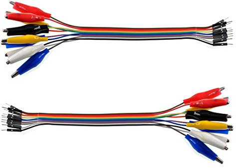 Oiyagai 2 in 1 Alligator Clip to Dupont Wire 20pin 20cm Male, Crocodile Clip to Jumper Wire Male for Test Lead Arduino/Raspberry Pi/Orange Pi