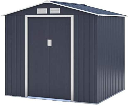 Abri de Jardin en métal 4,07m² - 2 Portes coulissantes - Gris Anthracite