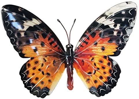 CIM Metall Wand-Deko - Schmetterling Distelfalter - 35cm x 25cm - tierische 3D Wandbilder - Wandschmuck inkl. praktischer Wandbefestigung - Handbemalte Wandskulptur