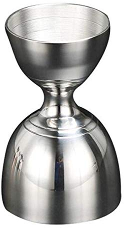 Bar Double Measure Bell Jigger,Stainless Steel Indian Style Jigger Ounce Cup Cocktail Jigger 30ml/60ml Bar Spirit Measuring (Sliver)