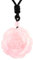 Nupuyai Rose Quartz Carved Stone Crystal Flower Pendant Necklace for Women, Energy Healing Pendant with Adjustable Cord 68cm