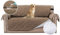 BellaHills 100 % wasserdichte Loveseat-Bezüge für Hunde/Haustiere, Loveseat-Sofa-Schonbezug für 2-Sitzer-Ledercouch mit Rutschfester Unterseite und verstellbarem Riemen (Loveseat 137,2 cm, Taupe)