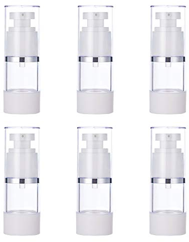 BENECREAT 6 STÜCKE 15 ml Leere Luftlose Pumpe Flaschen Nachfüllbare Kunststoff Vakuumpumpe Pressflaschen für Lotion Parfüm Ätherisches Öl Foundation Flüssiger Toner