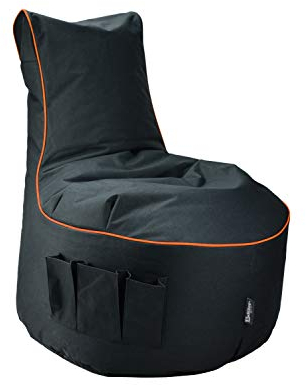 Maverick Gaming Sitzsack Schwarz mit Keder Farben wählbar Beanbag mit 3 Seitentasche & Reißverschluss zum nachfüllen Beste Sitzsäcke für Playstation PS4 XBOX360 XboxOne Nintendo (Tiger Orange)