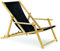 BAS Holz Sonnenliege Strandliege Liegestuhl aus Holz 3 Stufen Klappbare Gartenliege mit Armauflagen schwarz