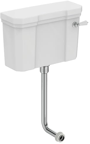 Ideal Standard Waverley Low Level Cistern Pack with 6/4 Litre Dual Flush, Chrome Flush Pipe and Traditional Lever, U471401, White