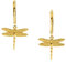GLOWYBOX elegante Trend Ohrringe Libelle 14ct GOLD plattiert mit schöner Libelle Länge 1,5 cm- Libelle gold in naturalistischem Design für Damen, Mädchen und als Geschenk