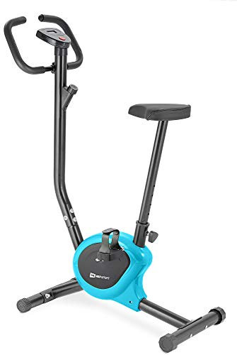 HS HOP-SPORT Heimtrainer Rio - Fitnessgerät mit praktischem Trainingscomputer, kompakte Abmessungen (Türkis)